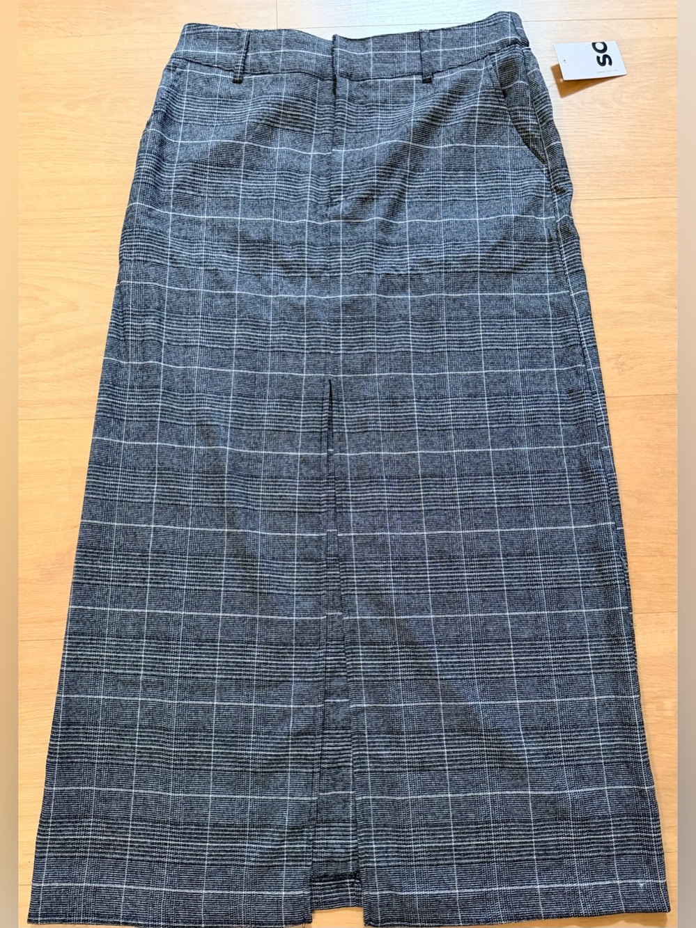 SO Gray Plaid Pencil Skirt